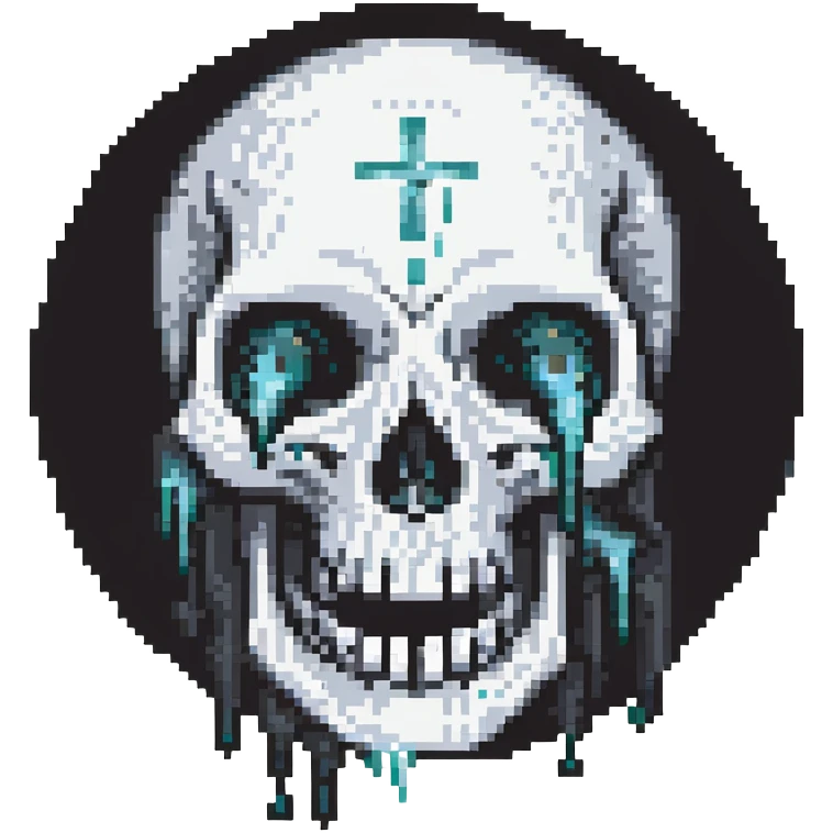 crying skull, tears flowing from eye sockets emoji
