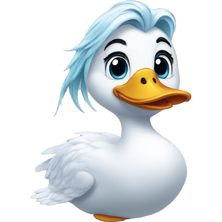duck with hair like Elsa from frozen  emoji