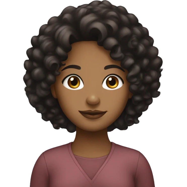 A brown girl with curly black hair she’s pretty  emoji
