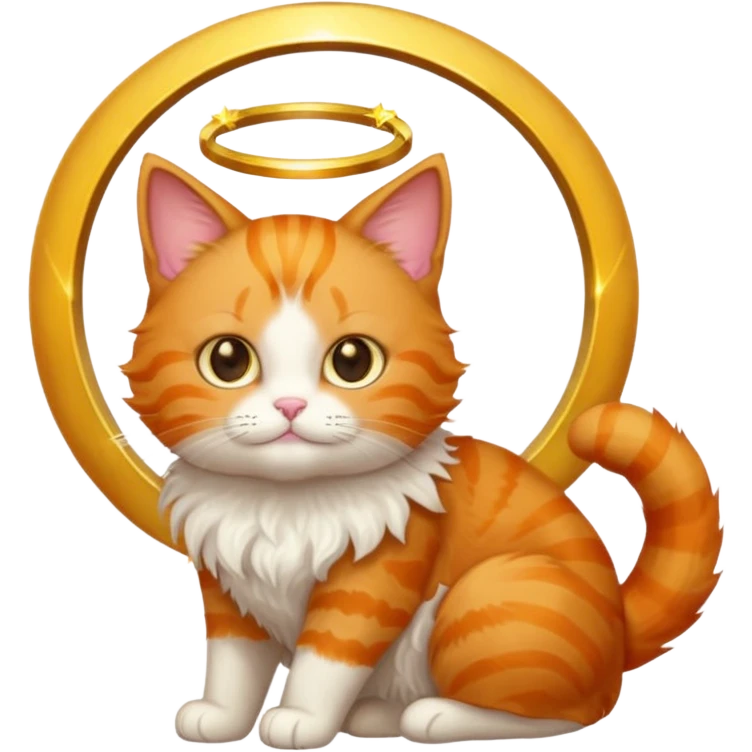 Orange cat with halo emoji
