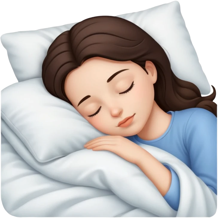 sleep girly brunette, pretty baddie emoji