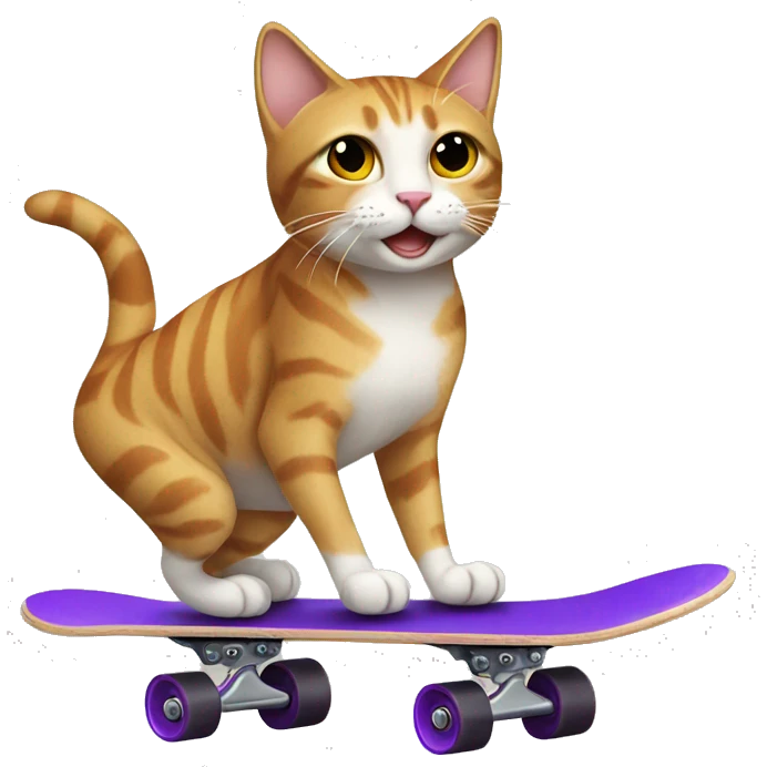 Cat riding a skate board  emoji