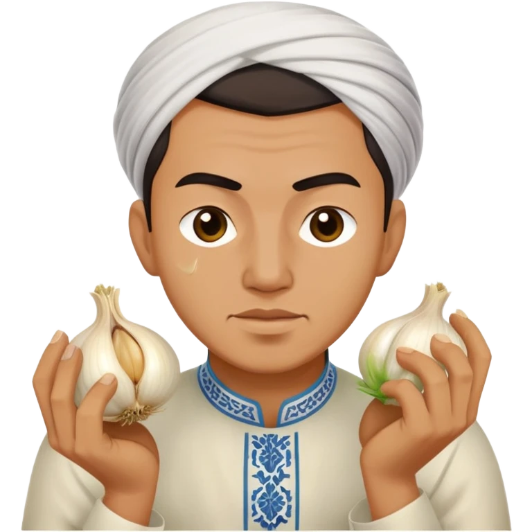 Узбек чистит чеснок emoji