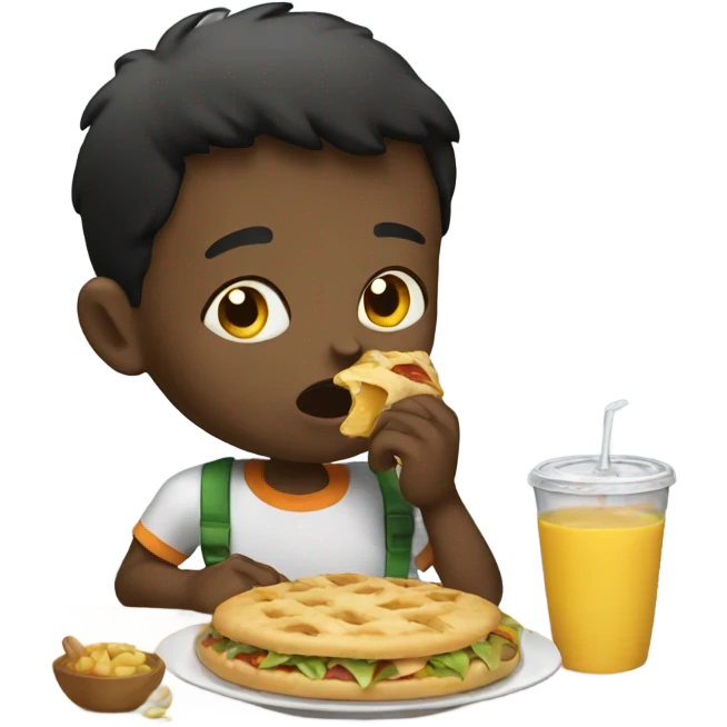 Boy eating  emoji