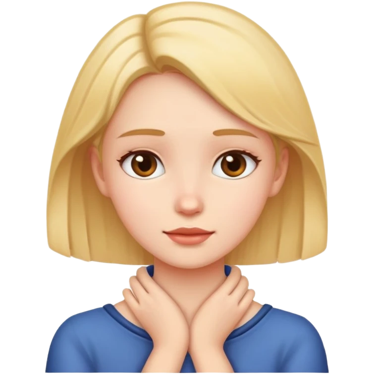 girl with hands around her neck emoji