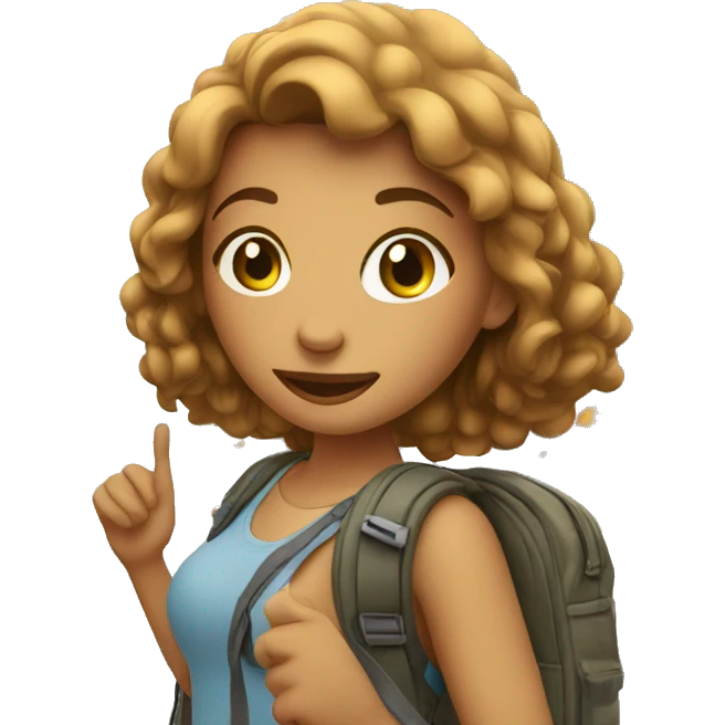 young woman tourist in a big city emoji