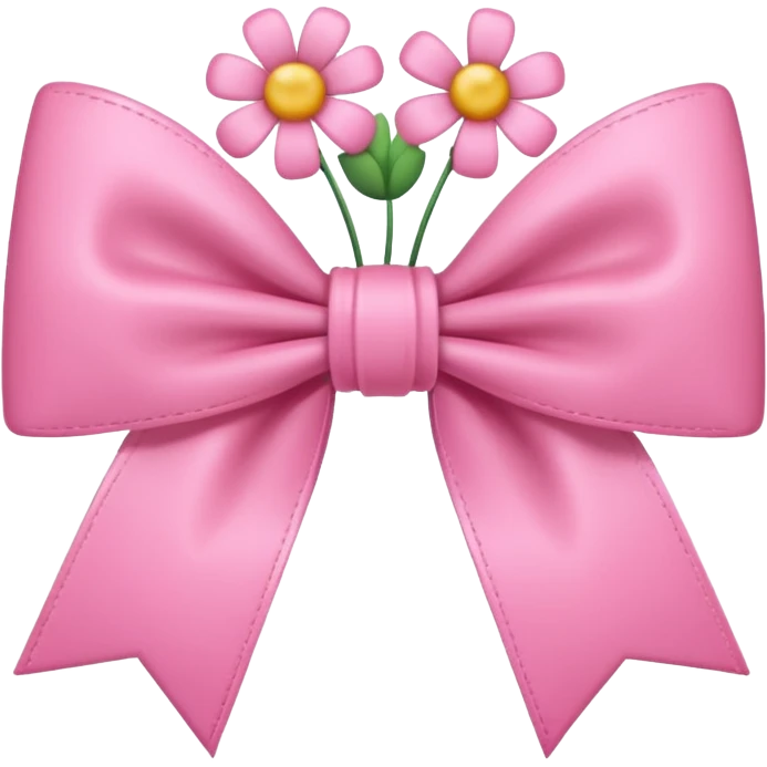 pink cute aesthetic bow with flowers no background emoji