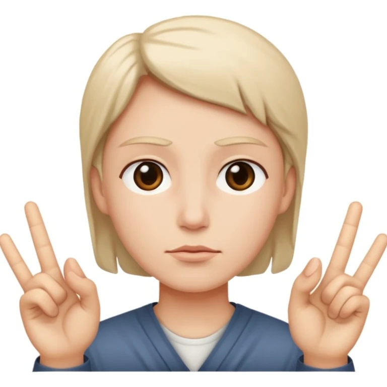 Serious face proclaiming peace emoji