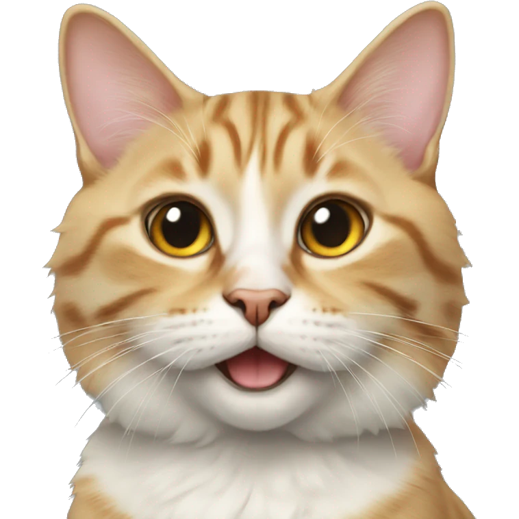 realistic cat portrait with smile emoji