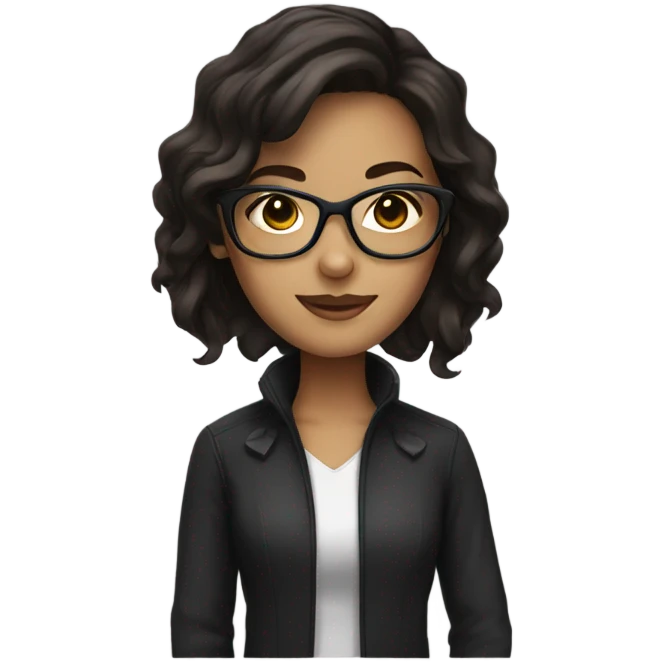 Brunette with glasses emoji