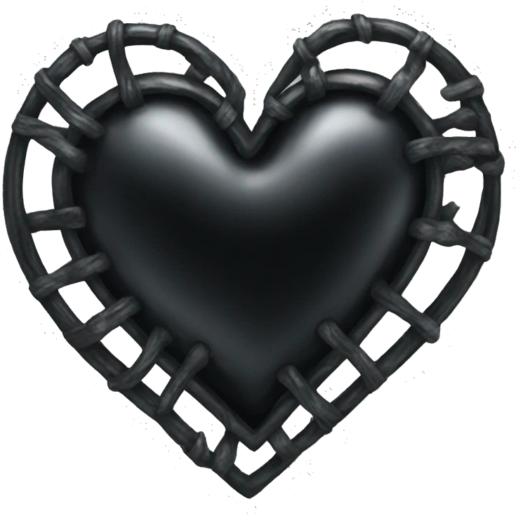 Black metallic heart  emoji