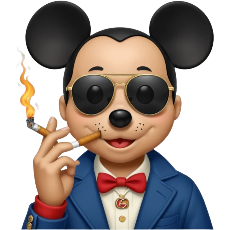 Mickey Gucci qui fume  emoji