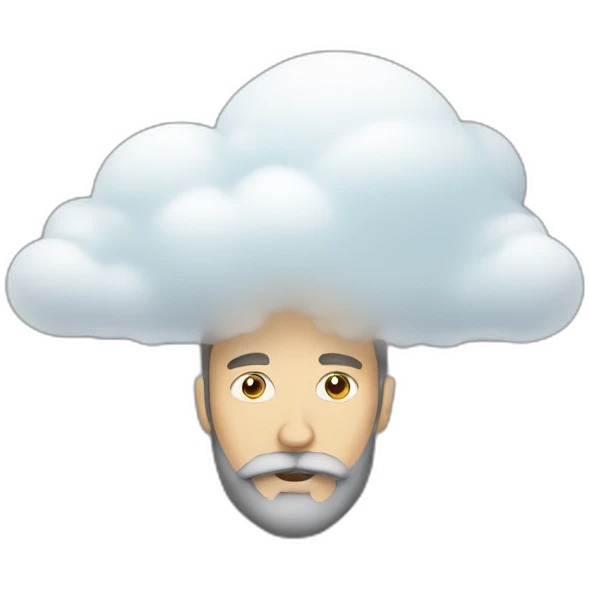 a man with a beard and a big cloud in front of his face emoji