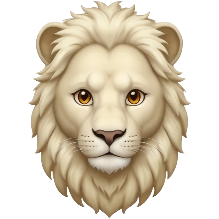 white lion with light brown eyes emoji