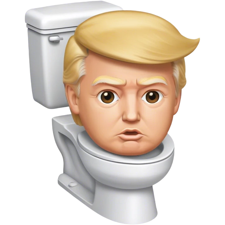 Skibidi toilet with Donald Trump in it￼￼ emoji
