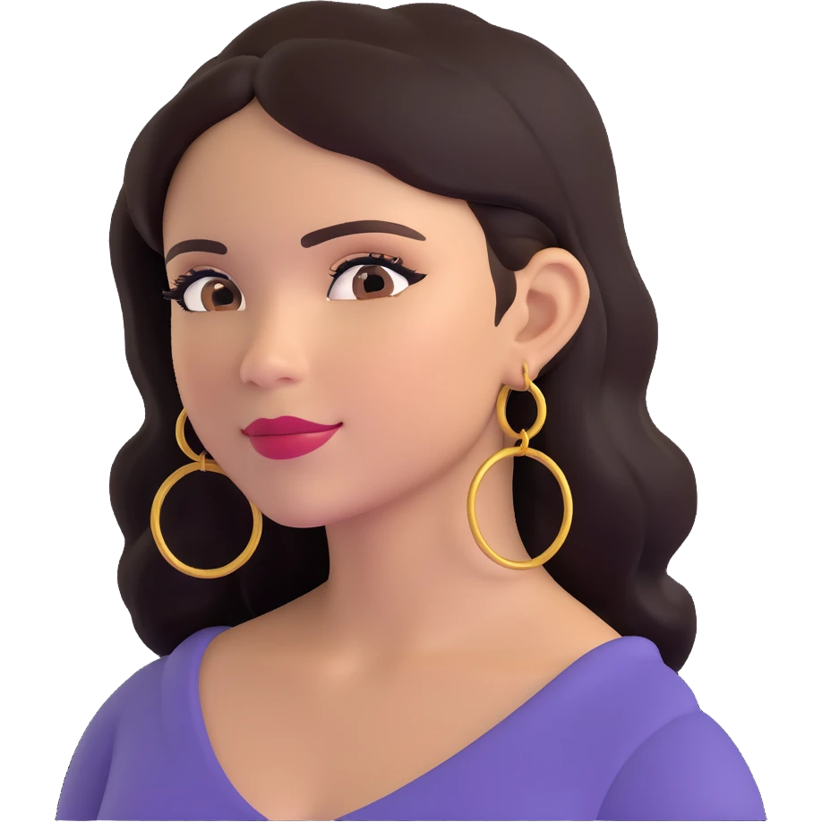 stylish Latina woman with hoop earrings emoji