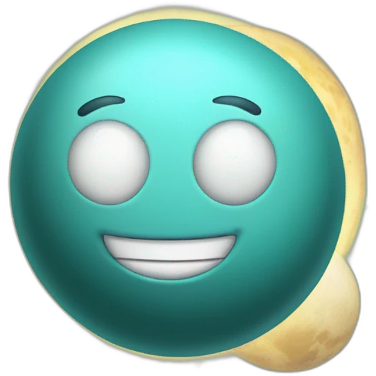 Uranus planet and smiling face emoji