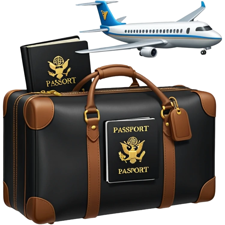 glob ,pass port, , travel bag , plane emoji