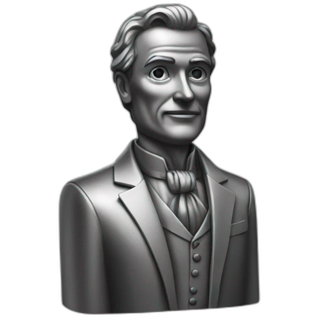 Metal statue of the rich man emoji
