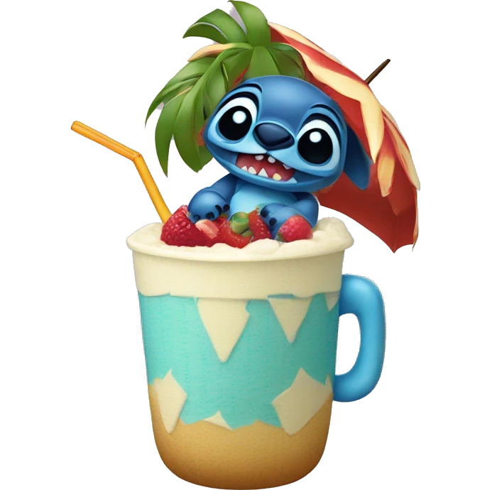 Stitch with pinocolada emoji