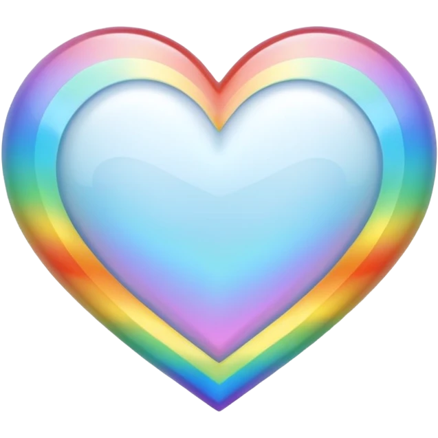 white heart with holographic rainbow fill emoji