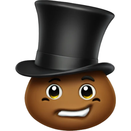 Poop with a top hat emoji