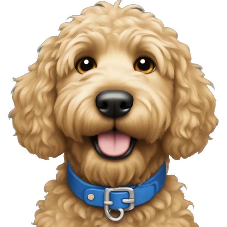 Golden doodle blue collar emoji