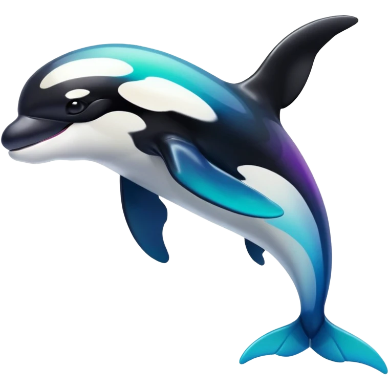 white blacks colorful gradient shiny glossy Fakémon-Digimon-orca-reptile-creature-hybrid (full body) emoji