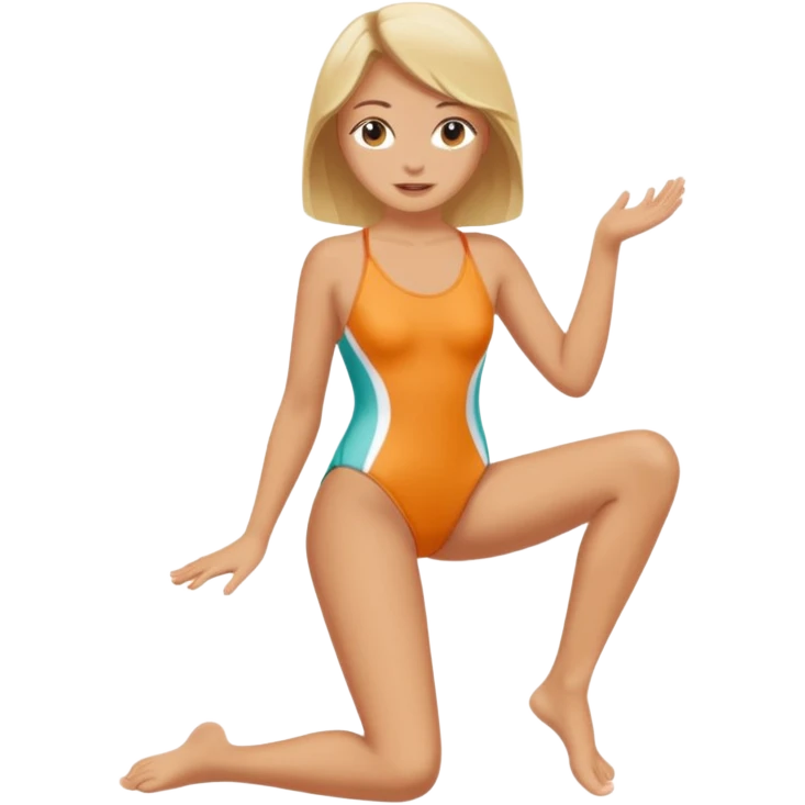 Draw a girl in a swimsuit who shows her foot emoji