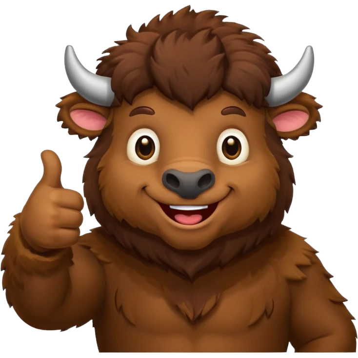 Funny bison showing thumbs up emoji