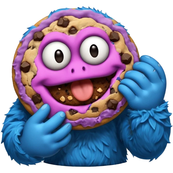 cookie monster devouring cookies emoji
