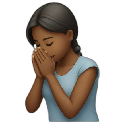 Girl praying  emoji
