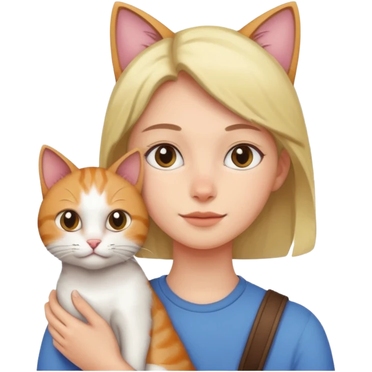 person with cat on their shoulder emoji