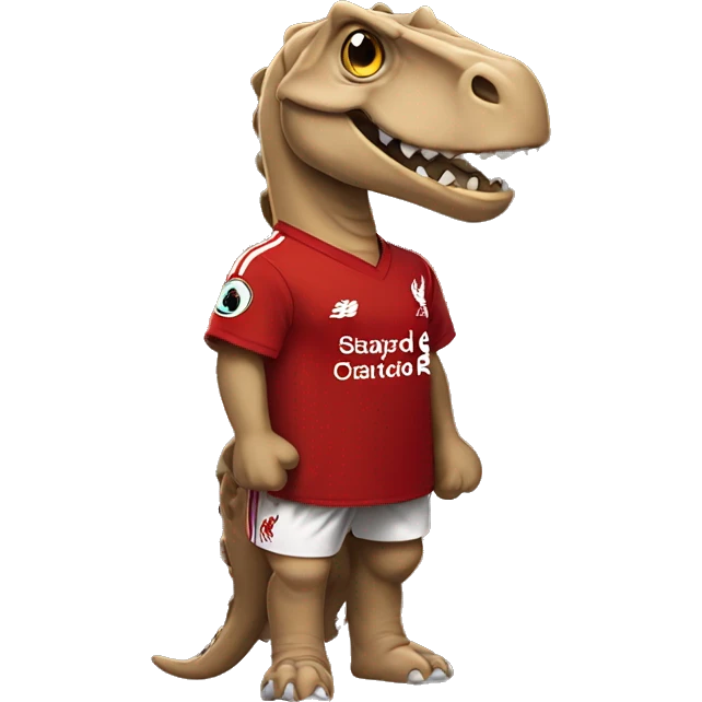 dinasour wearing a liverpool shirt’s  emoji