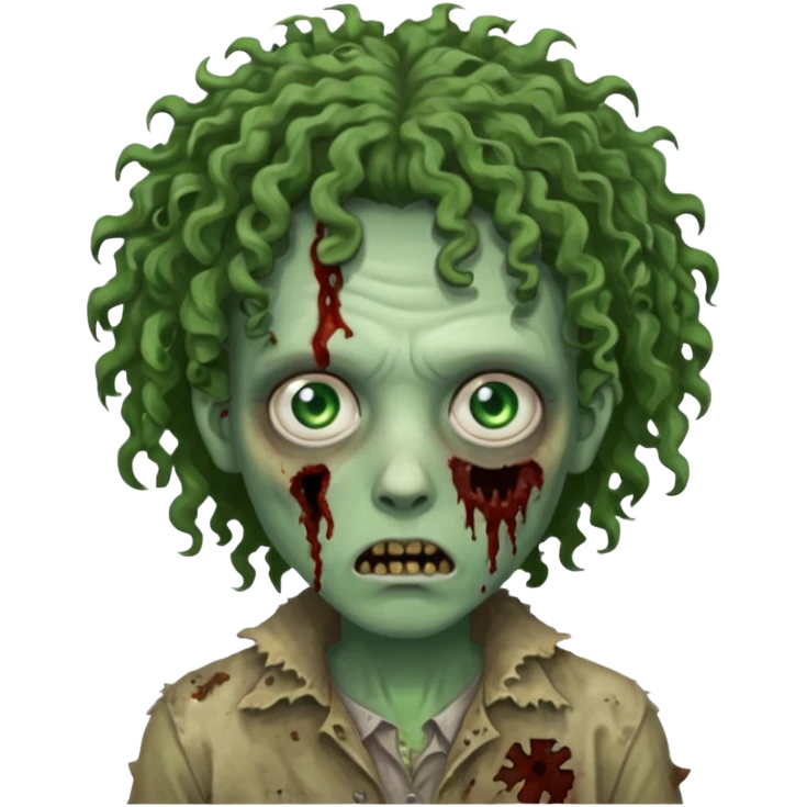 curly haired zombie emoji