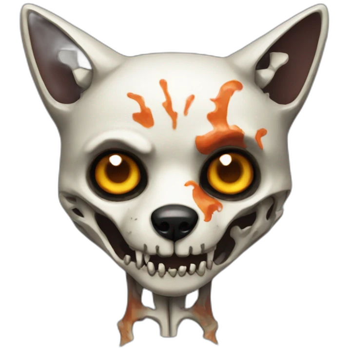 Zombie skeleton fox emoji