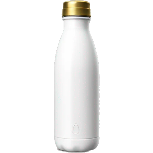 white metal water bottle with gold lid  emoji