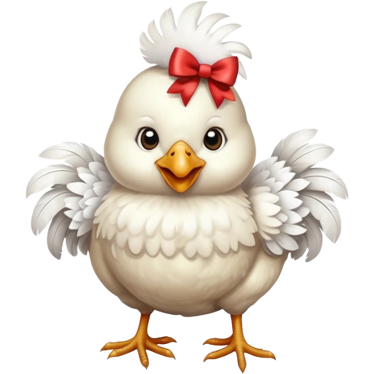 chicken with a bow emoji