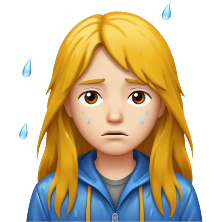غمگین🧍‍♀️🌧موهای بلند emoji