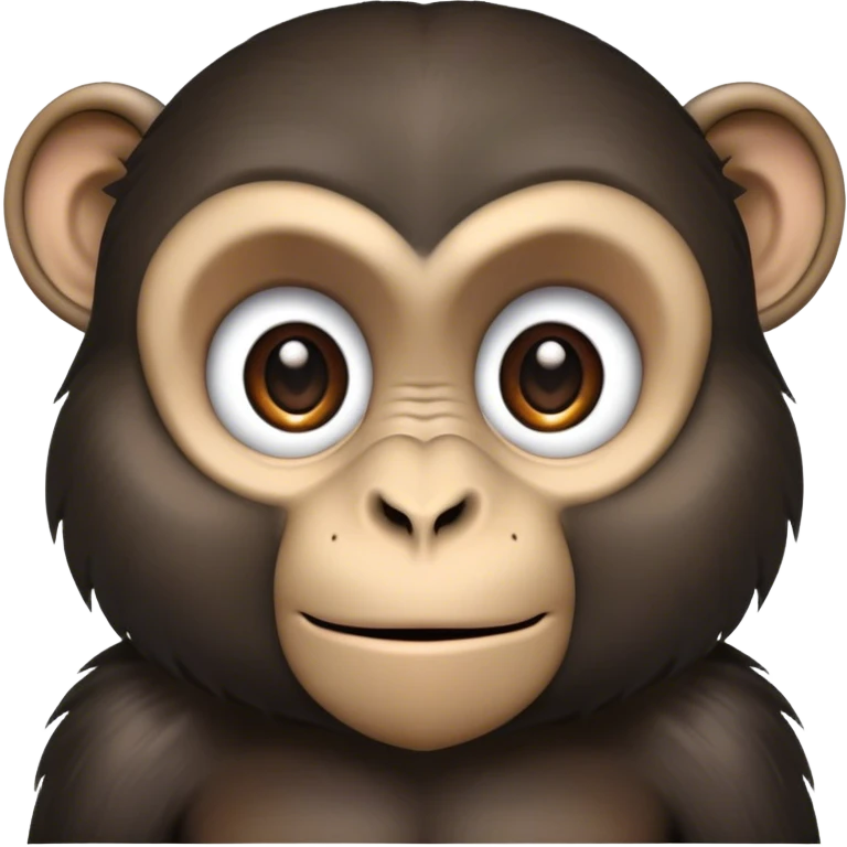 black monkey with straight mouth and eyes looking to the side emoji