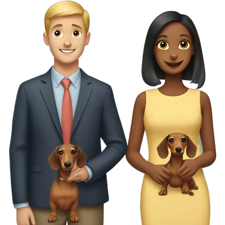 Boy and girl dachshund emoji