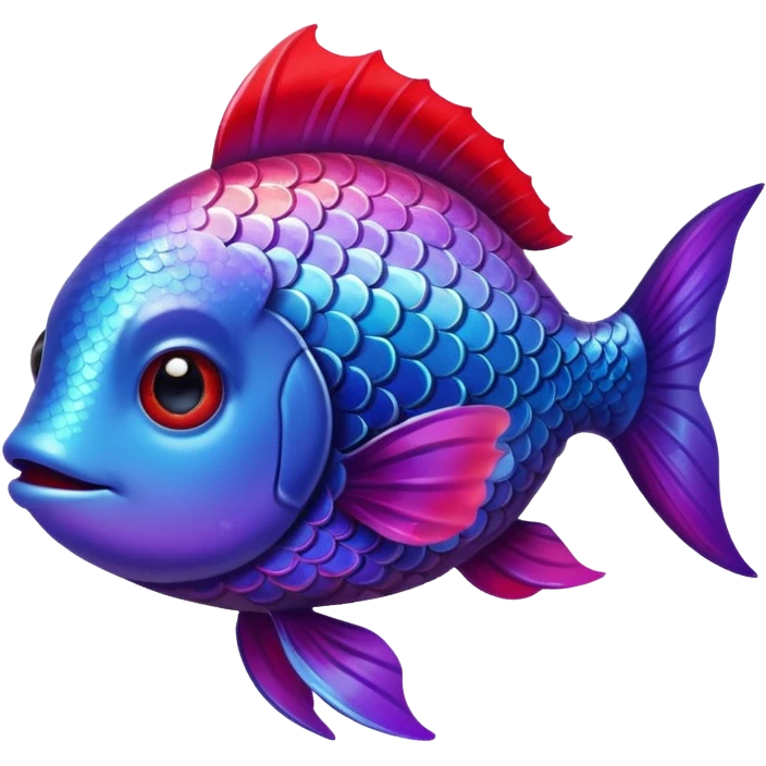 color gradient between red and purple glitter cute fish emoji