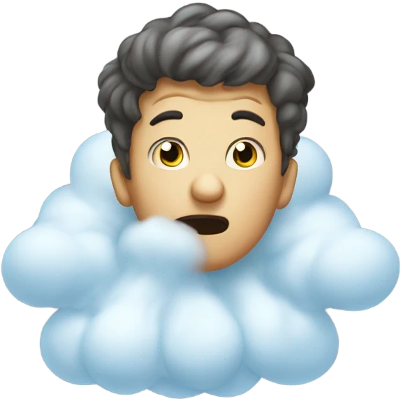 A boy in a fart cloud emoji