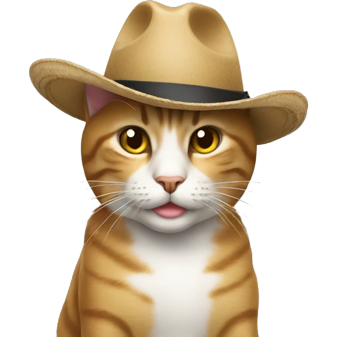 Un gato con sombrero emoji