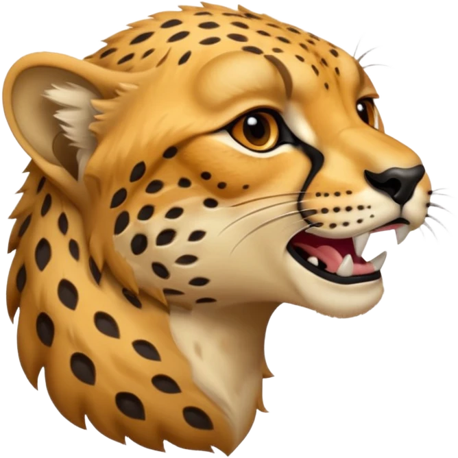 Cheetah with side profile and teeth emoji