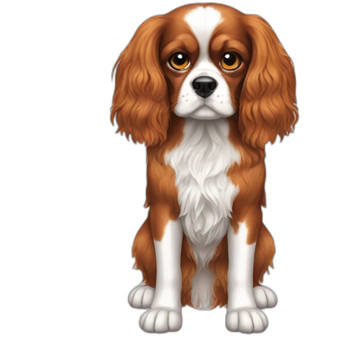 dog Cavalier King Charles Spaniel full height emoji