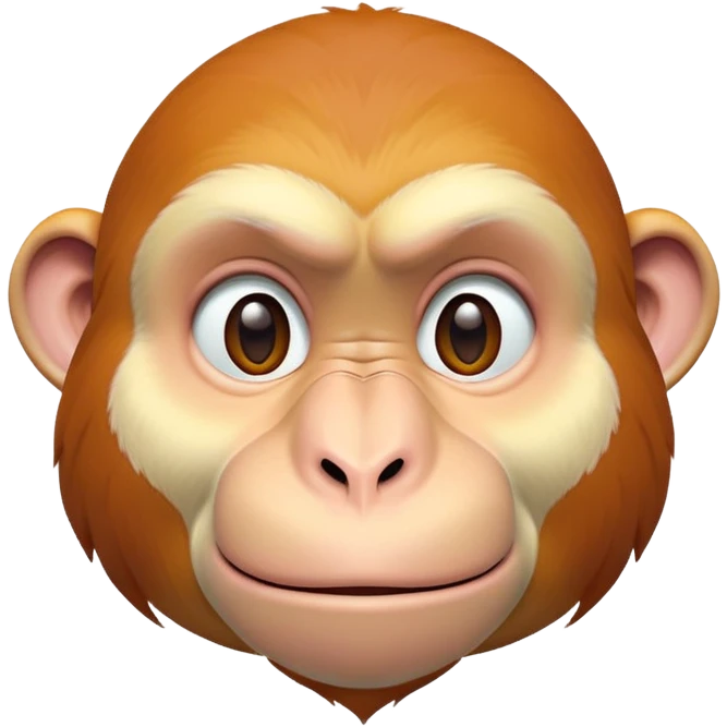 proboscis monkey face, floating, neutral expression, soft and even lighting, color corrected, sharp emoji