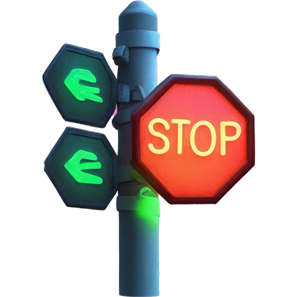 stop sign glowing neon emoji