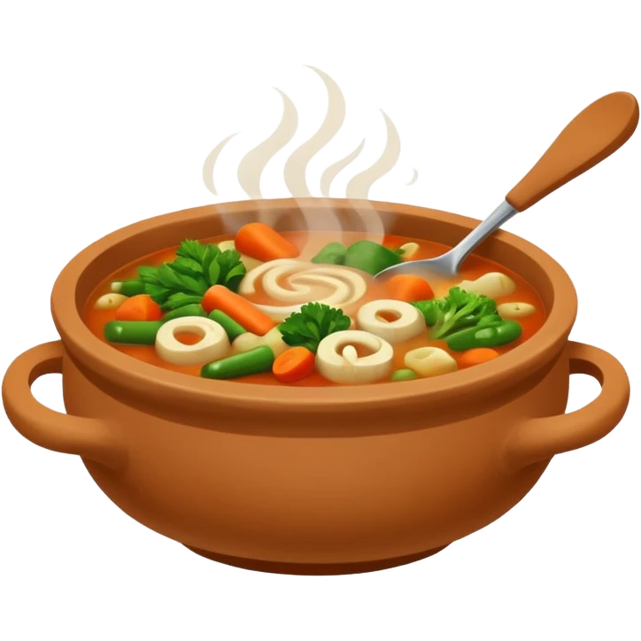 soup in clay, no spoon emoji