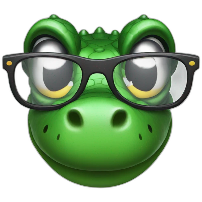 Alligator wearing glasses  emoji